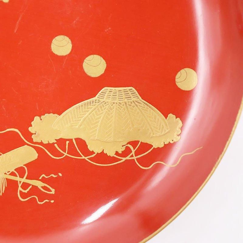 大正時代のアンティーク蒔絵朱塗り祝盃