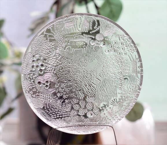 ラベル付！Nuutajarvi Fauna 14.5cm ガラスプレート ファウナ お皿 ヌータヤルヴィ Oiva Toikka Arabia オイヴァトイッカ ヴィンテージ_it3314