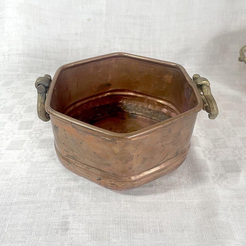 銅ポット ケトル プランターポット 物入れ六角柱 銅ポット ケトル プランターポット 物入れ六角柱