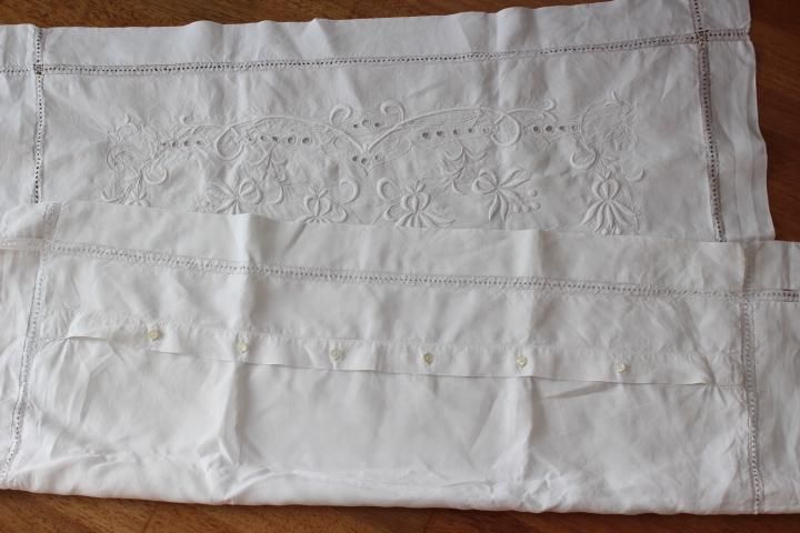 フランスアンティーク イニシャル刺繍入り枕カバー ハンドメイド