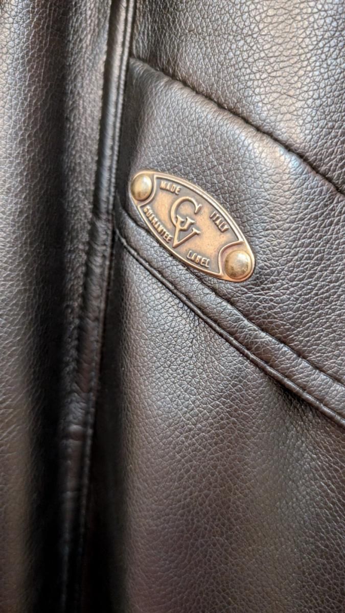 イタリアンレザージャケット ブラック L XL デッドストック