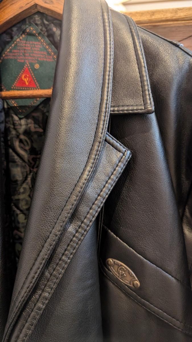 イタリアンレザージャケット ブラック L XL デッドストック