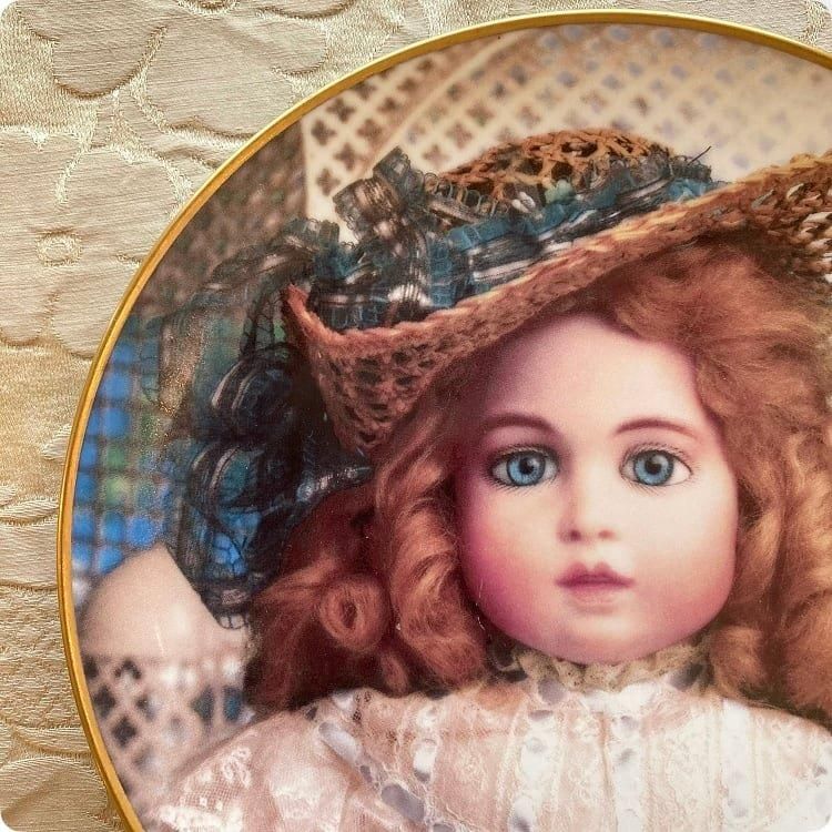 19世紀欧州ヴィンテージ絵皿 】『少女』 厚肉32cm 19世紀欧州