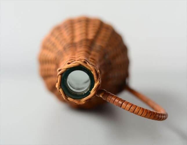 ウィッカーボトル ラタン花瓶 フランスのヴィンテージ