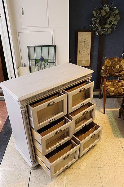 フレンチシャビーシック メルスリーキャビネット ヴィンテージ収納