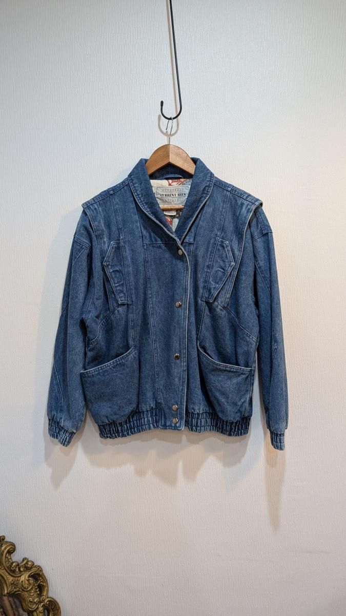 デニムジャケット ブルー 4ポケット vintage 表記 Mサイズ デニムジャケット ブルー 4ポケット vintage 表記 Mサイズ