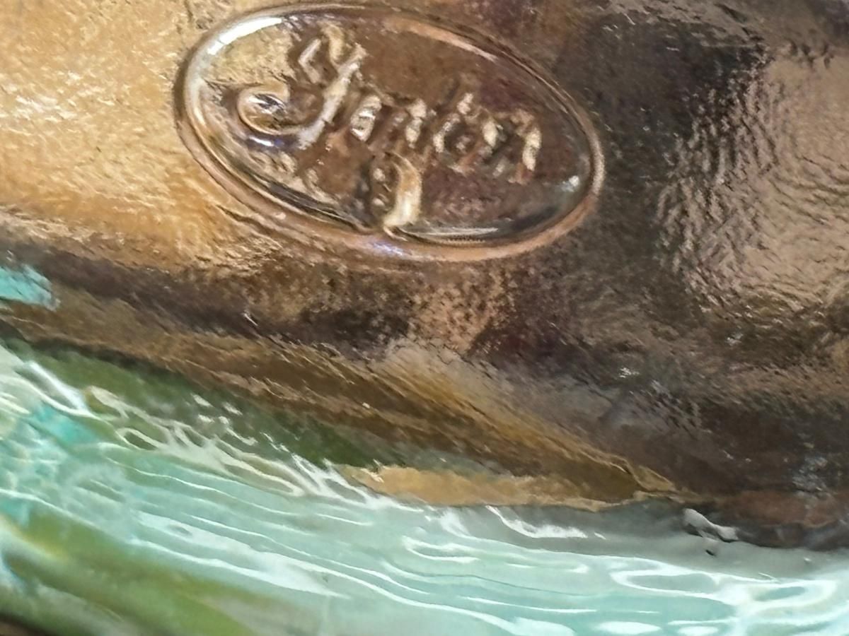 繊細な水色フェントン作 鶴のガラスフィギュリン