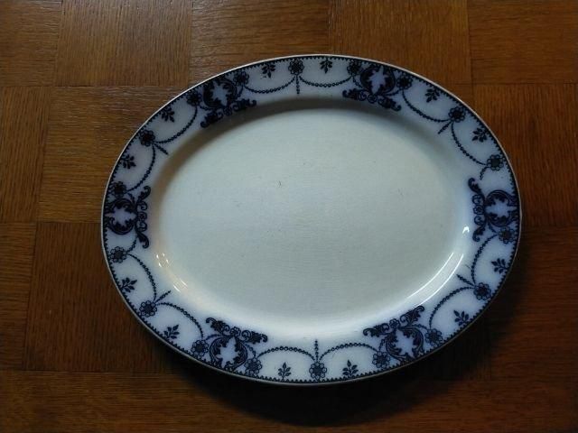 英国アンティーク   フローブルー オーバルプレート 英国アンティーク ROYAL DOULTON フローブルー オーバルプレート