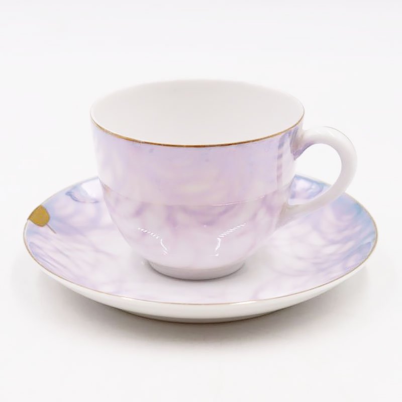 オールドノリタケ NORITAKE 輸出用 デミタスカップ＆ソーサー 金彩 紫 パープル 洋食器 上品 アンティーク クラシック - ANTIQUE  LEAVES