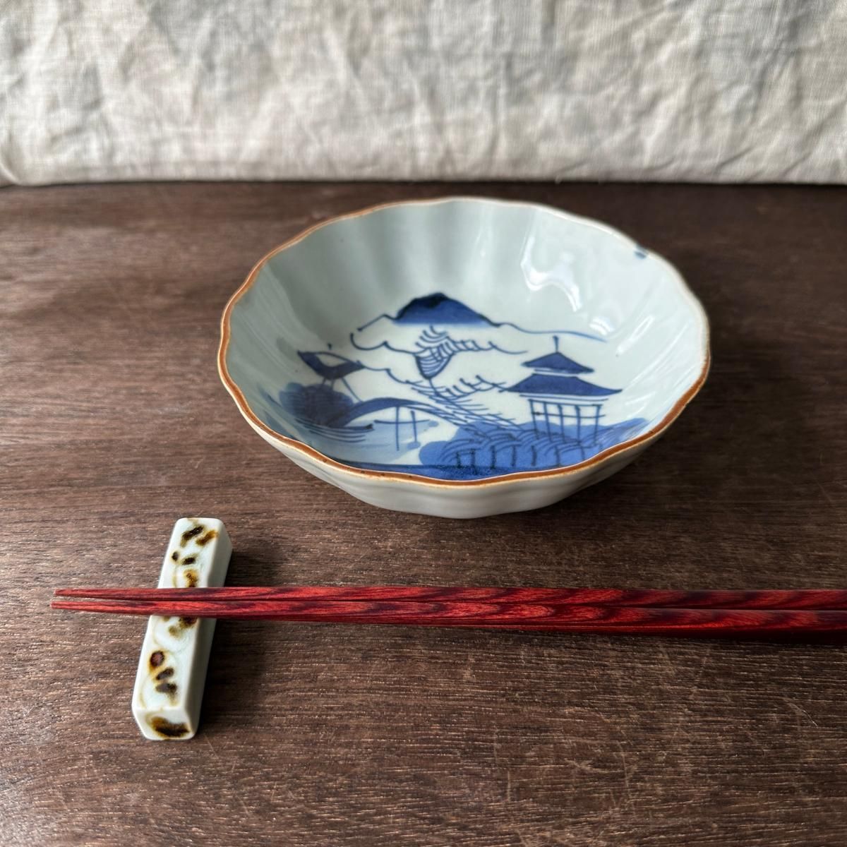 山水画のなます皿 (B) - ANTIQUE LEAVES