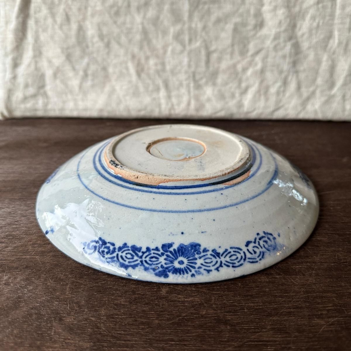 明治時代頃の柔らかなブルー大皿