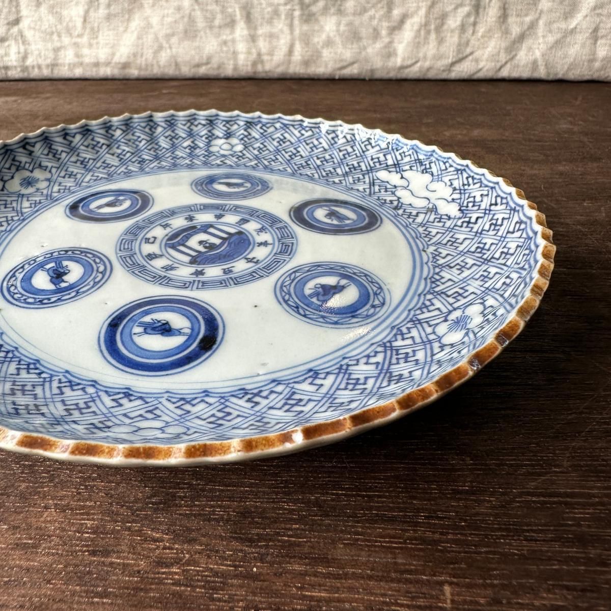 明治時代の干支と馬のイゲ皿