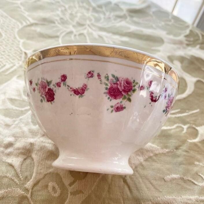 フランス アンティーク カフェオレボウル ピンクのお花柄 3個セット フランス アンティーク カフェオレボウル ピンクのお花柄 3個セット