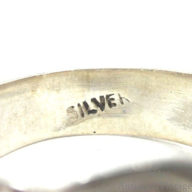 英国イギリス製ヴィンテージ彫刻SILVERシルバー製バックルリング 英国イギリス製ヴィンテージ彫刻SILVERシルバー製バックルリング