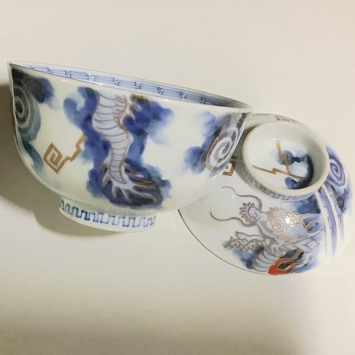 江戸幕末蓋付茶碗 龍 - ANTIQUE LEAVES 江戸幕末蓋付茶碗 龍 - ANTIQUE LEAVES