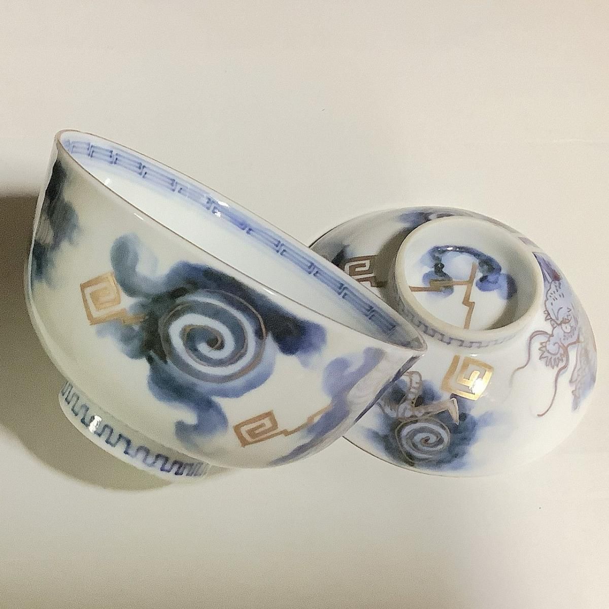 江戸幕末蓋付茶碗 龍 - ANTIQUE LEAVES 江戸幕末蓋付茶碗 龍 - ANTIQUE LEAVES