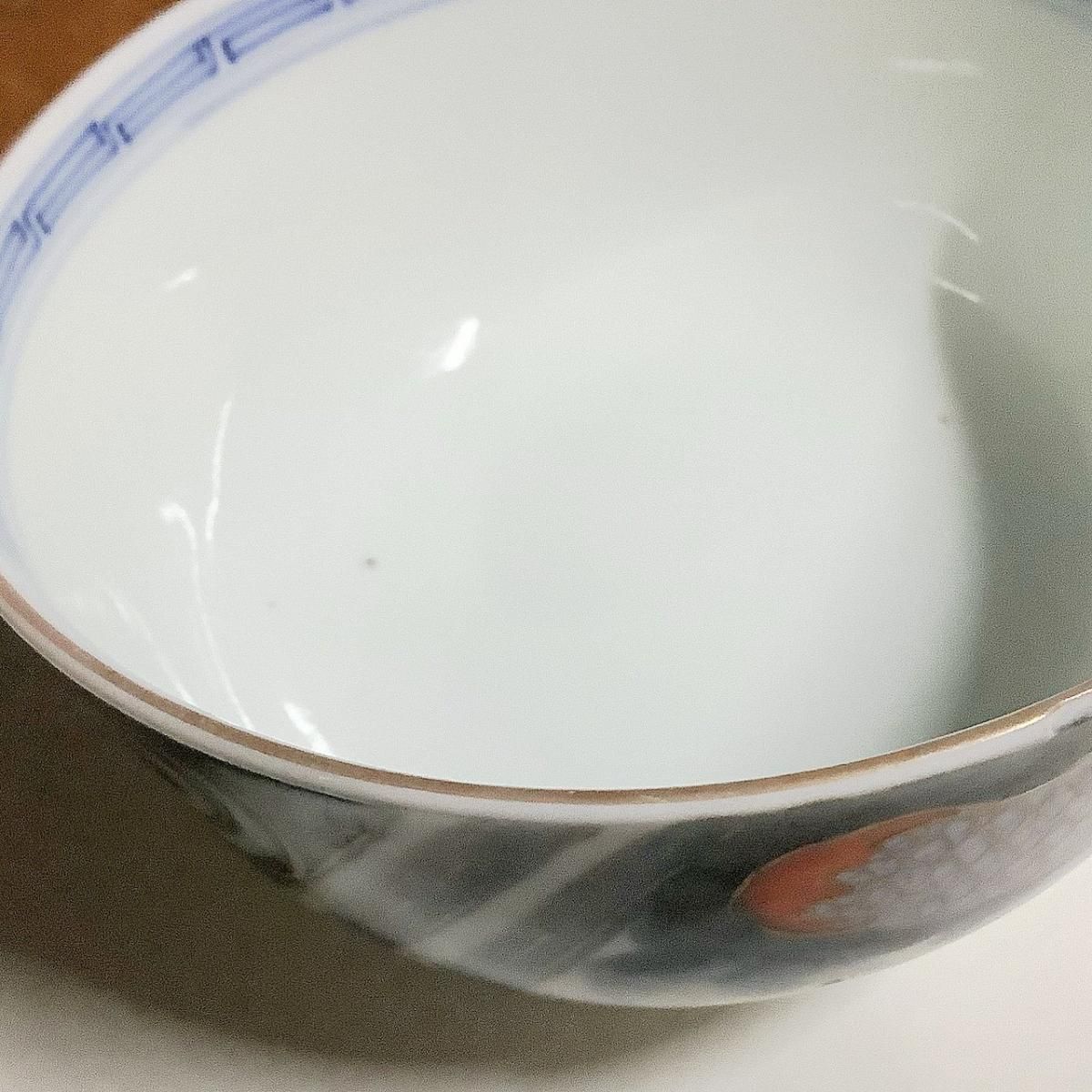 蓋茶碗□吸物碗 5客セット（江戸後期～明治期）丸窓幾何学模様紋