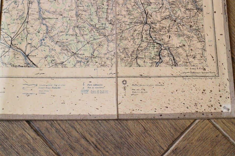フランス パリ 折り畳み式 古地図 1875年 606902 - ANTIQUE LEAVES フランス パリ 折り畳み式 古地図 1875年 606902 - ANTIQUE LEAVES