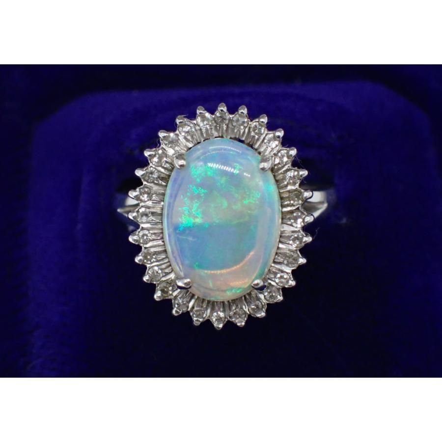 フランス製オパールダイヤリング14号