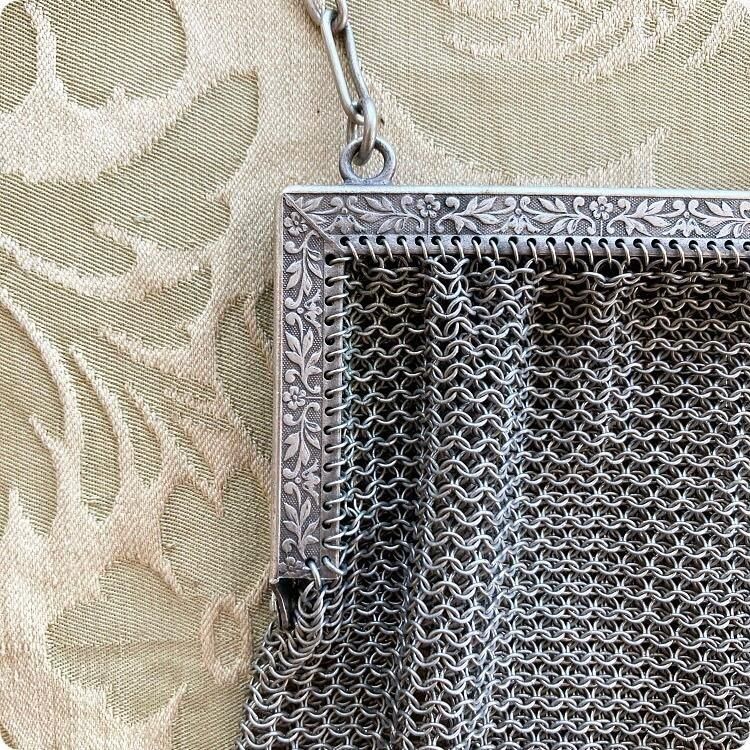 フランス アンティーク メタル メッシュ チェーン付き バッグ フランスアンティークメタルメッシュチェーンバッグ | HYGGE