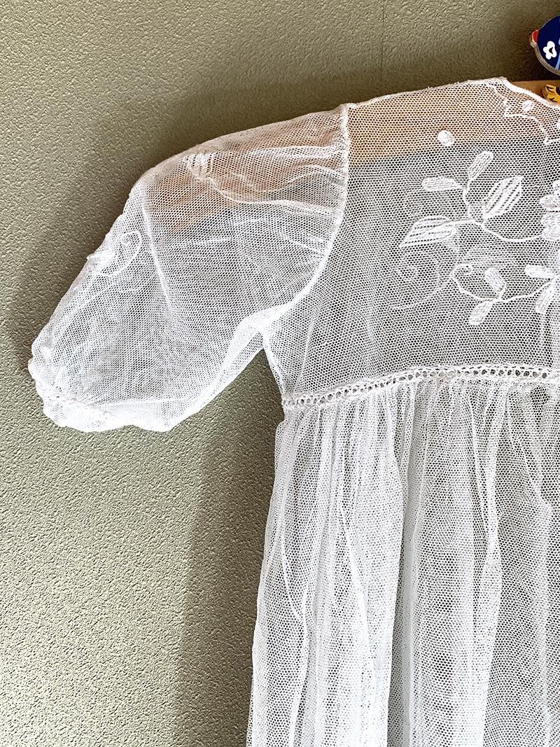 フランスレース白糸刺繍ベビードレス