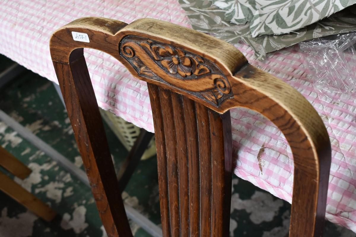 英国製1930年代 アールデコダイニングチェア4脚｜オーク製