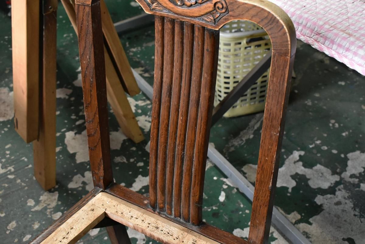 英国製1930年代 アールデコダイニングチェア4脚｜オーク製