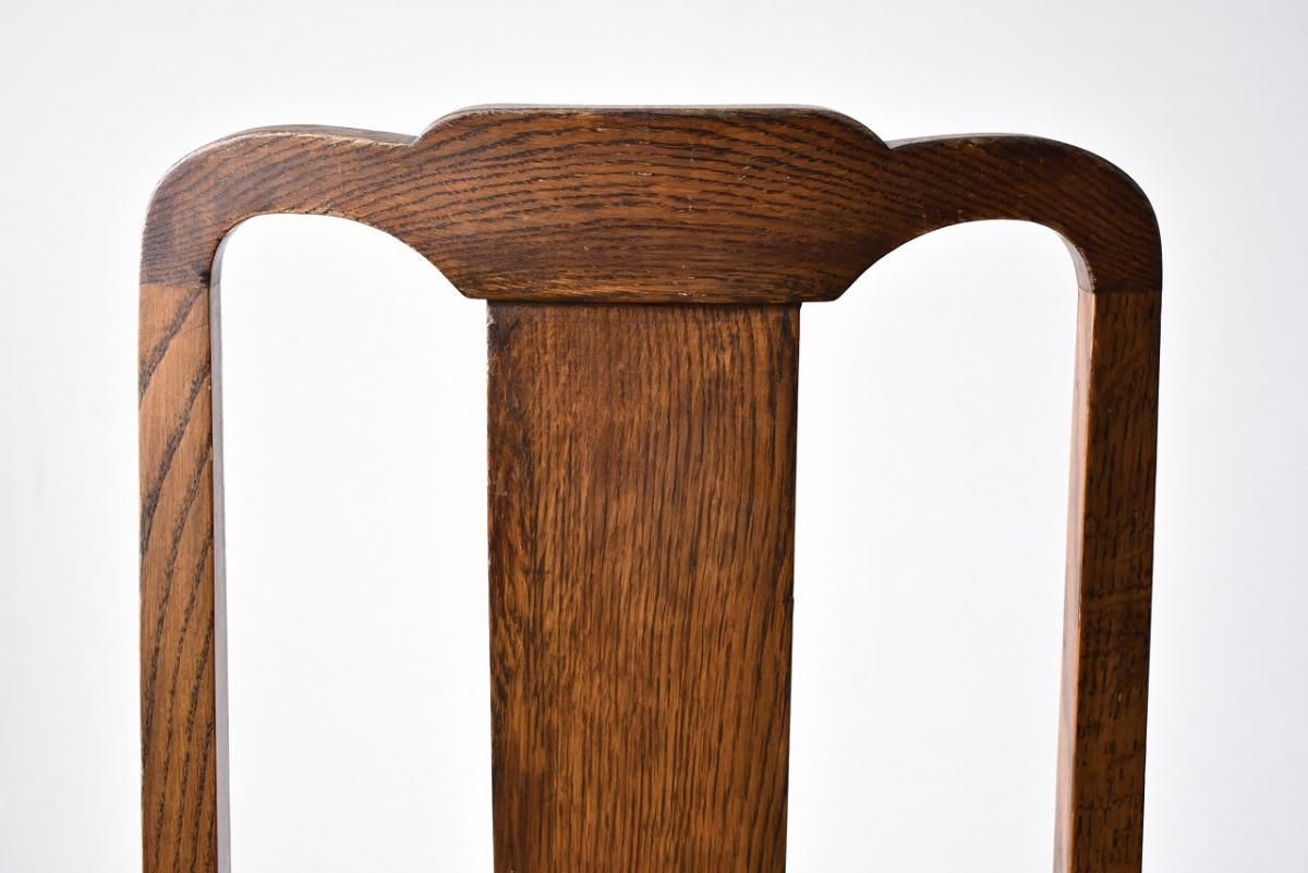 英国製1930年代 アールデコダイニングチェア4脚｜オーク製