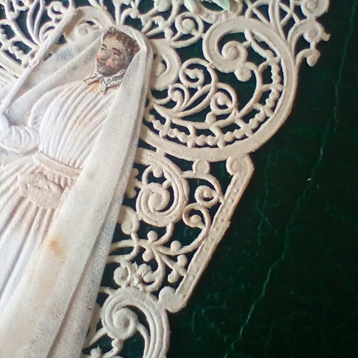 フランス製アンティークレースカード 聖杯のカニヴェ