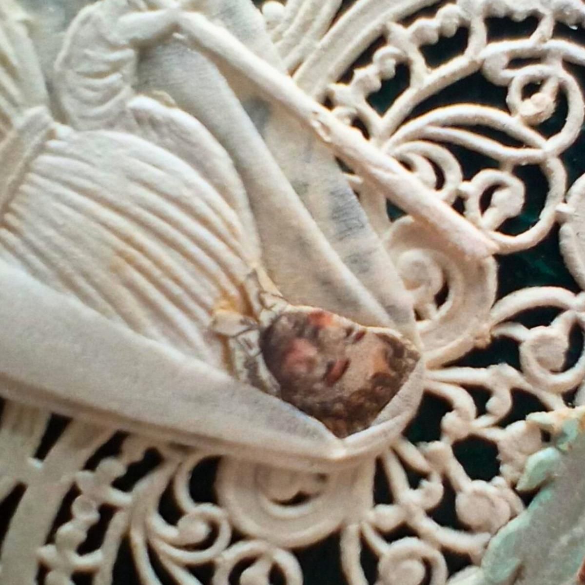 フランス製アンティークレースカード 聖杯のカニヴェ