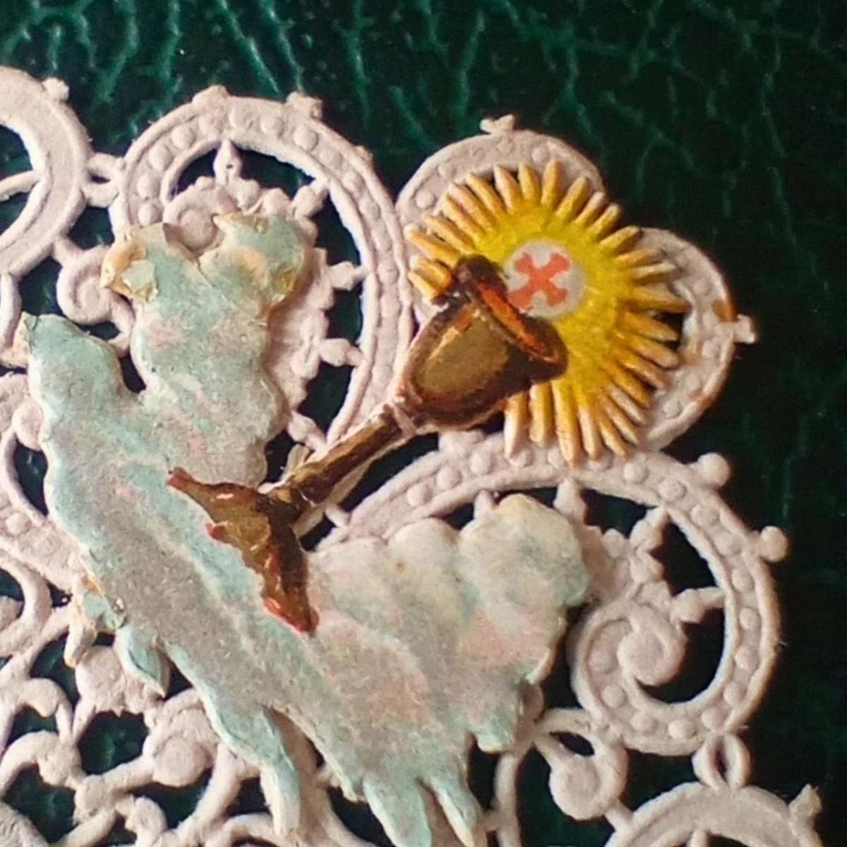 フランス製アンティークレースカード 聖杯のカニヴェ