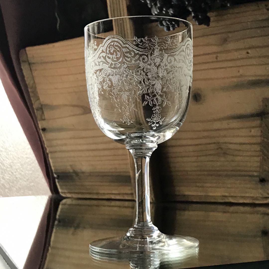 オールドバカラ medicis メディチ クランベリー　ワイングラスグラスペア オールドバカラ medicis メディチ クランベリー ワイングラス