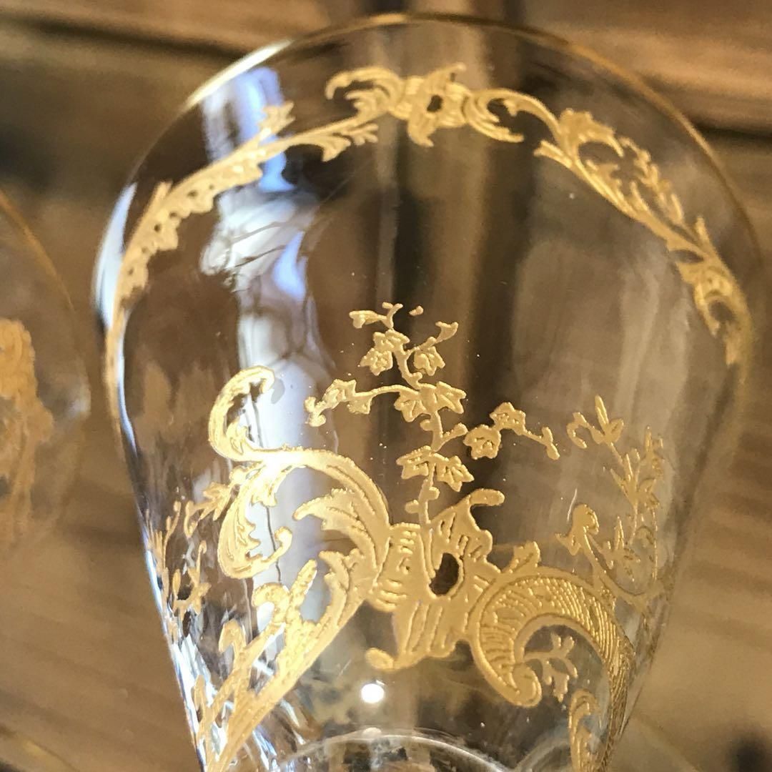 オールドサンルイ St Louisミカド Micadoワイングラス美しい金彩