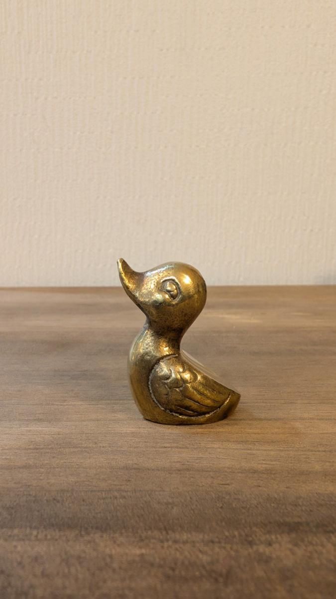 ギリシャ製真鍮アヒルのヴィンテージオブジェ