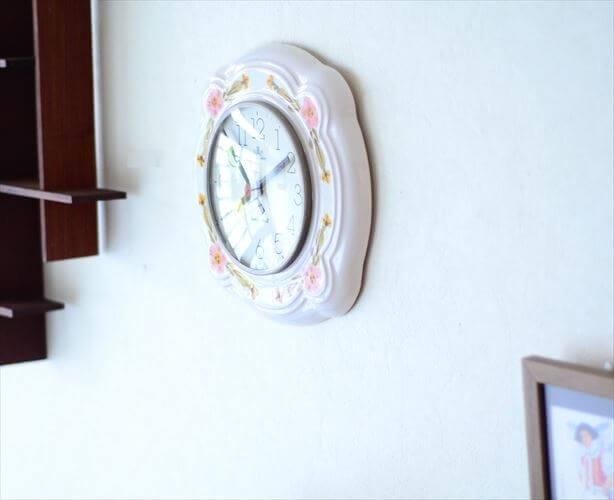 ドイツ製アンティーク花柄セラミック壁時計 希少美品