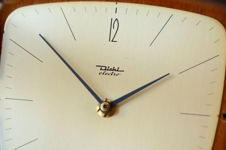 ドイツ製 Diehl ミッドセンチュリーな木製x真鍮の壁時計 壁掛け ドイツ製 Diehl ミッドセンチュリーな木製x真鍮の壁時計 壁掛け