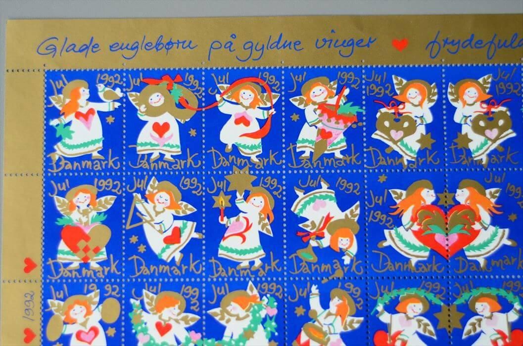 デッドストック デンマーク 1992年 かわいいクリスマスシール 1