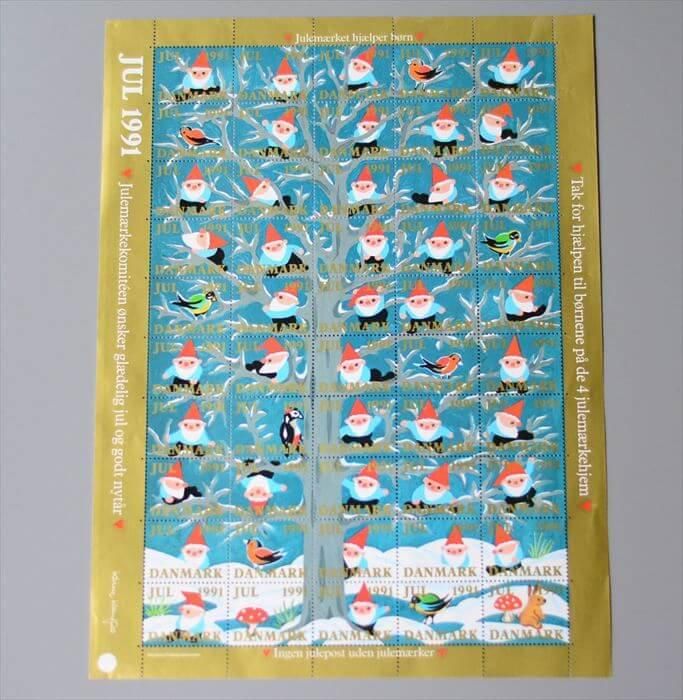デッドストック デンマーク 1991年 かわいいクリスマスシール 1 デッドストック デンマーク 1991年 かわいいクリスマスシール 1