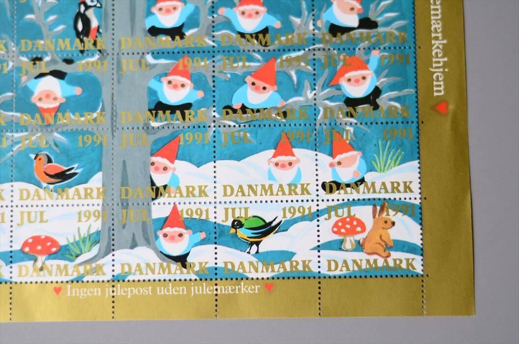 デッドストック デンマーク 1991年 かわいいクリスマスシール 1 デッドストック デンマーク 1991年 かわいいクリスマスシール 1