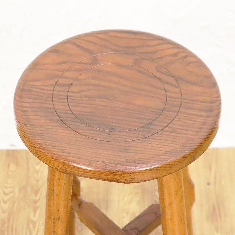 日本製 ヴィンテージ 丸椅子 スツール 昭和中期 杉とケヤキ製
