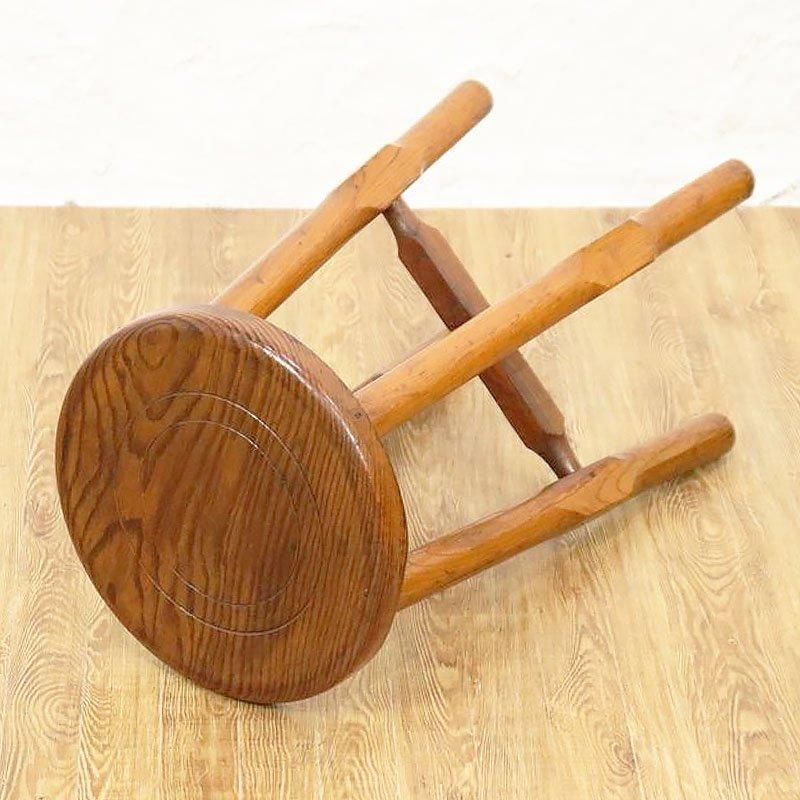 日本製 ヴィンテージ 丸椅子 スツール 昭和中期 杉とケヤキ製