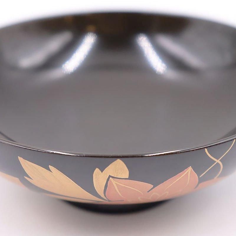 昭和初期のアンティーク漆器 吸物椀 鉄線・クレマチス