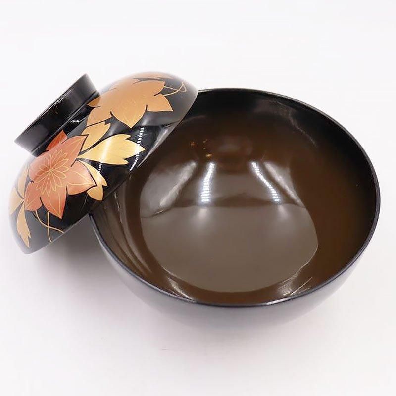 昭和初期のアンティーク漆器 吸物椀 鉄線・クレマチス