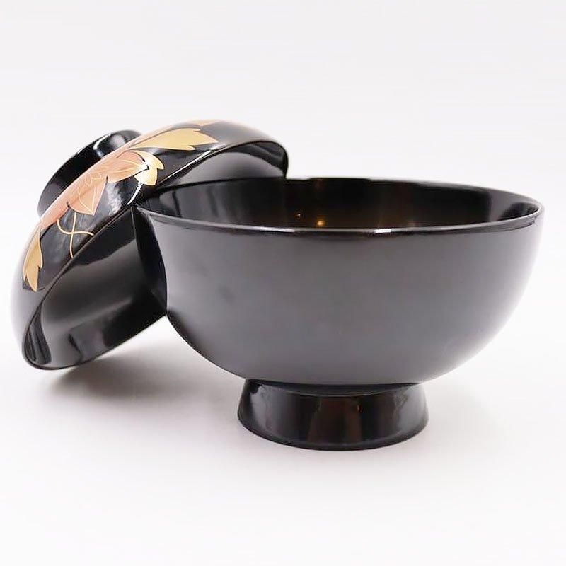 昭和初期のアンティーク漆器 吸物椀 鉄線・クレマチス