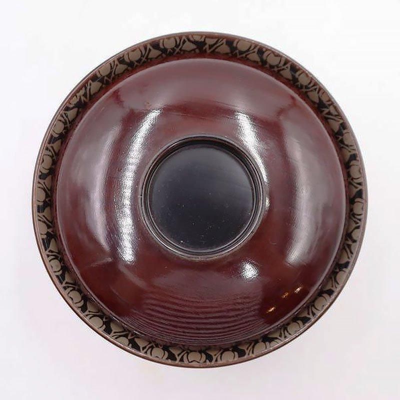 鳥と草花 蒔絵入り 蓋椀 蓋付き椀 アンティーク 骨董 漆器の器 木製