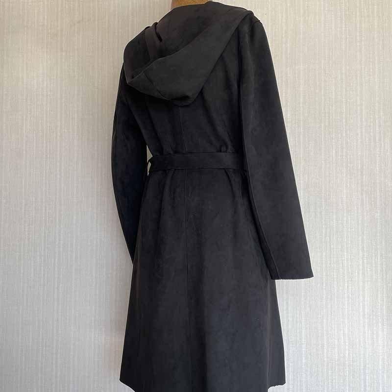 ロングコート はおりコート 黒 フード付きコート ZARA バック ロングコート はおりコート 黒 フード付きコート ZARA バック