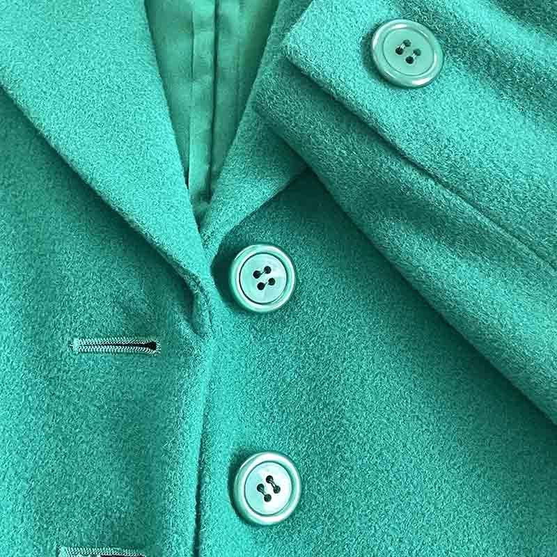 80年代ヴィンテージ 刺繍入り グリーンウールジャケット