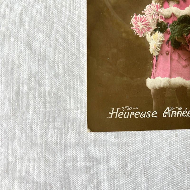 1920年頃の少女ポストカード 彩色写真 Bonne Annee