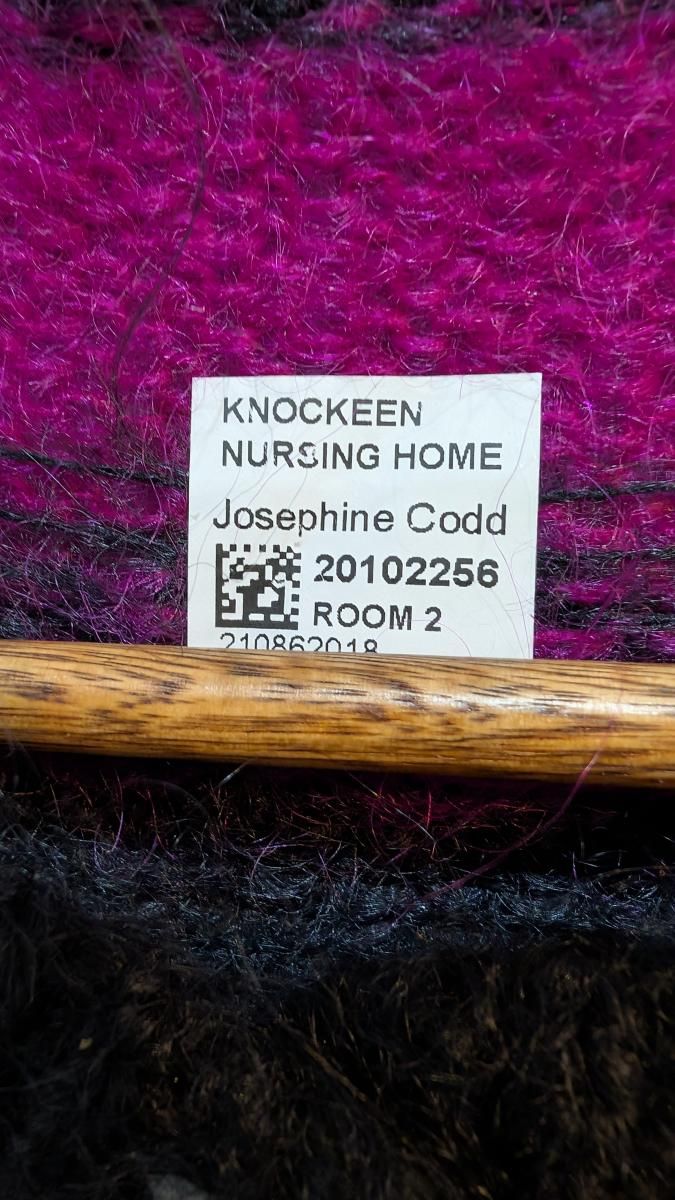 モヘアニットカーディガン ブラックピンク Lサイズ ヴィンテージ