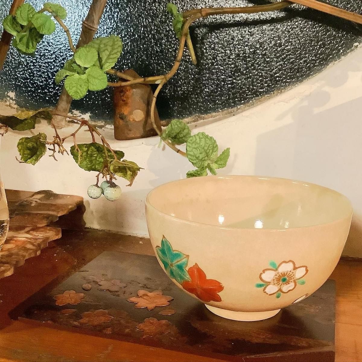 抹茶茶碗 寿 - ANTIQUE LEAVES 抹茶茶碗 寿 - ANTIQUE LEAVES